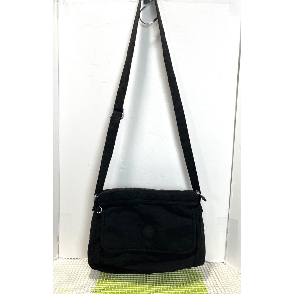Kipling Black Nylon Crossbody Bag Messenger HB6577-08T Adjustable Strap GOOD